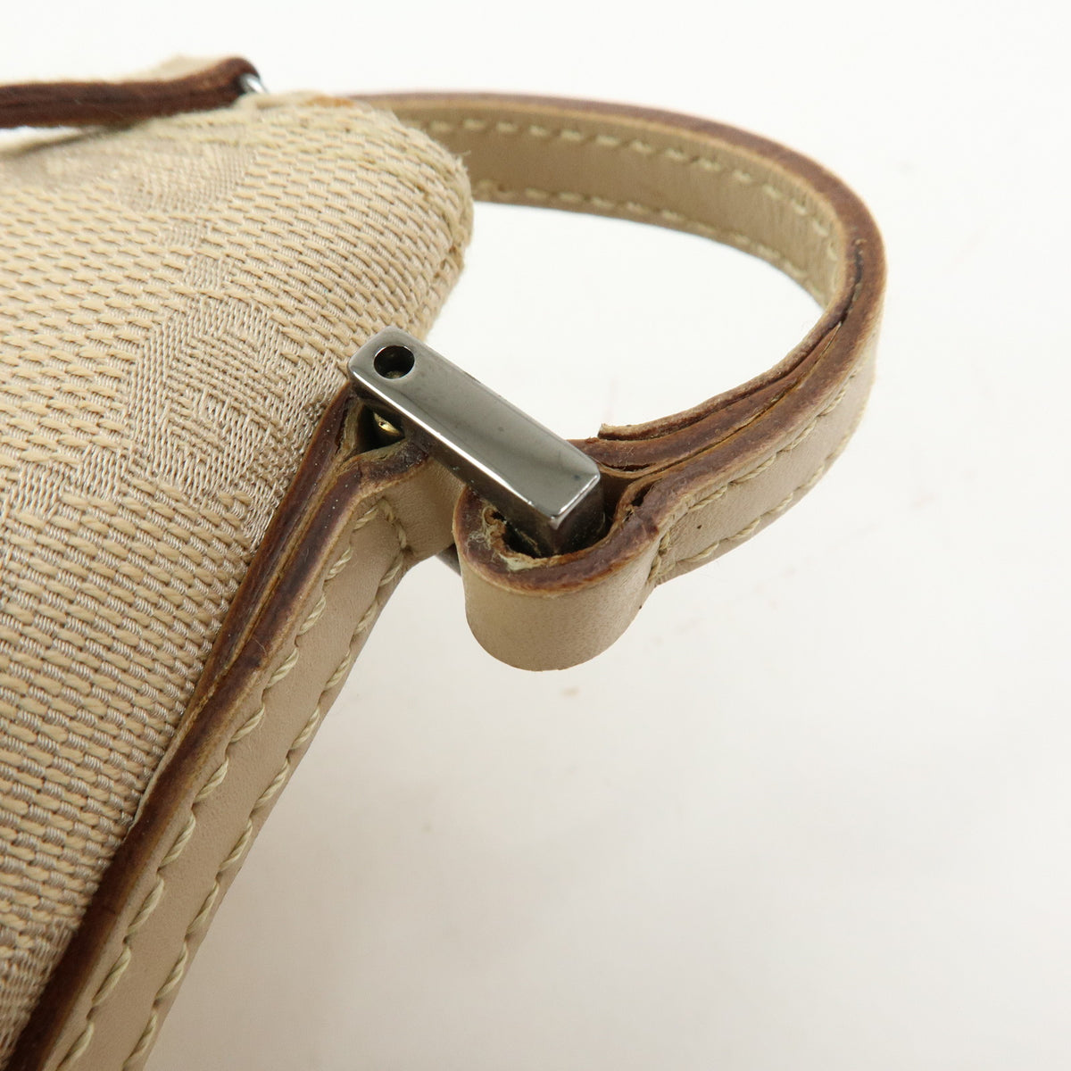 GUCCI Boat Bag GG Canvas Hand Bag Accessory Pouch Beige 07198