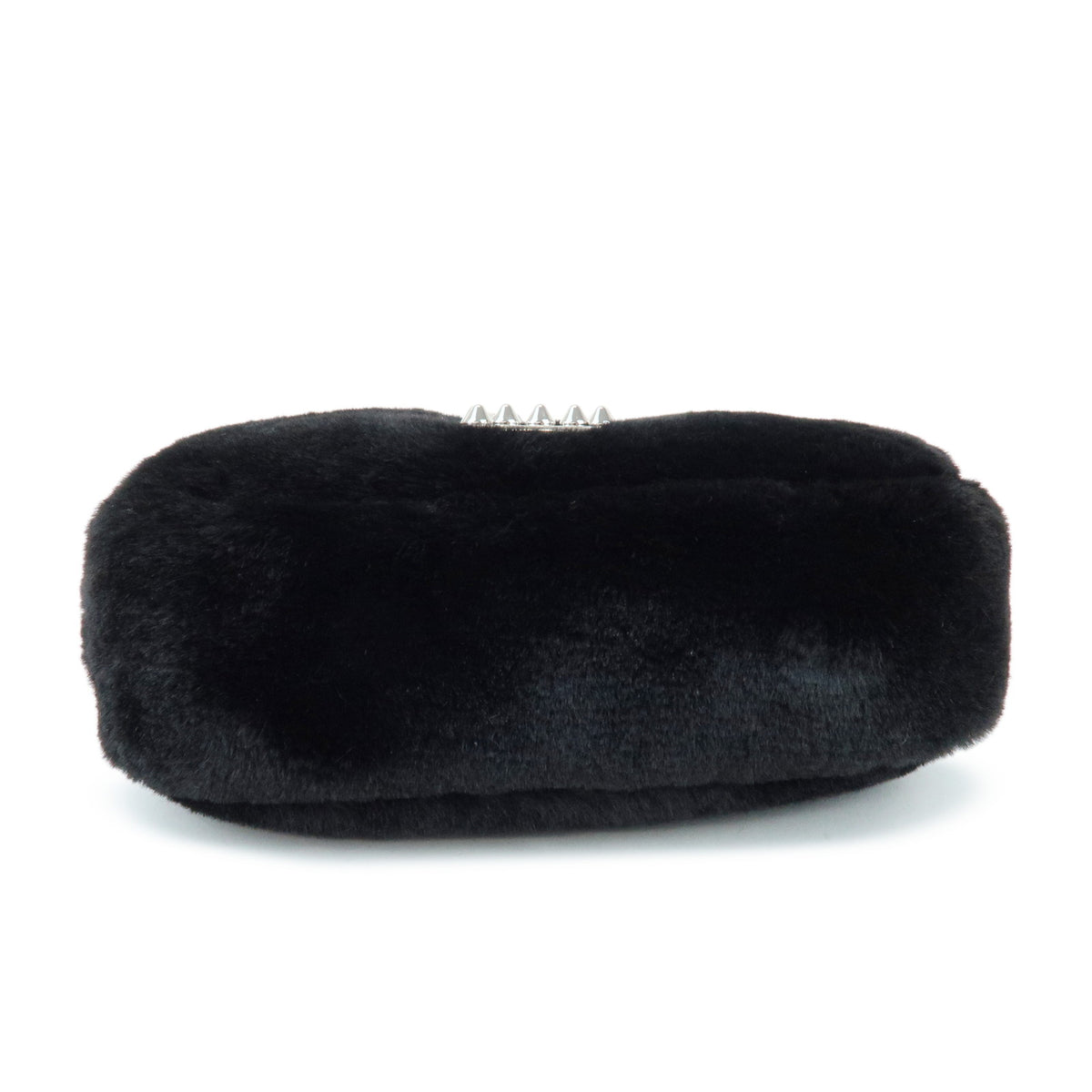 MARC JACOBS THE PLUSH SNAPSHOT Faux Fur Studs 2Way Bag Hand Bag Black