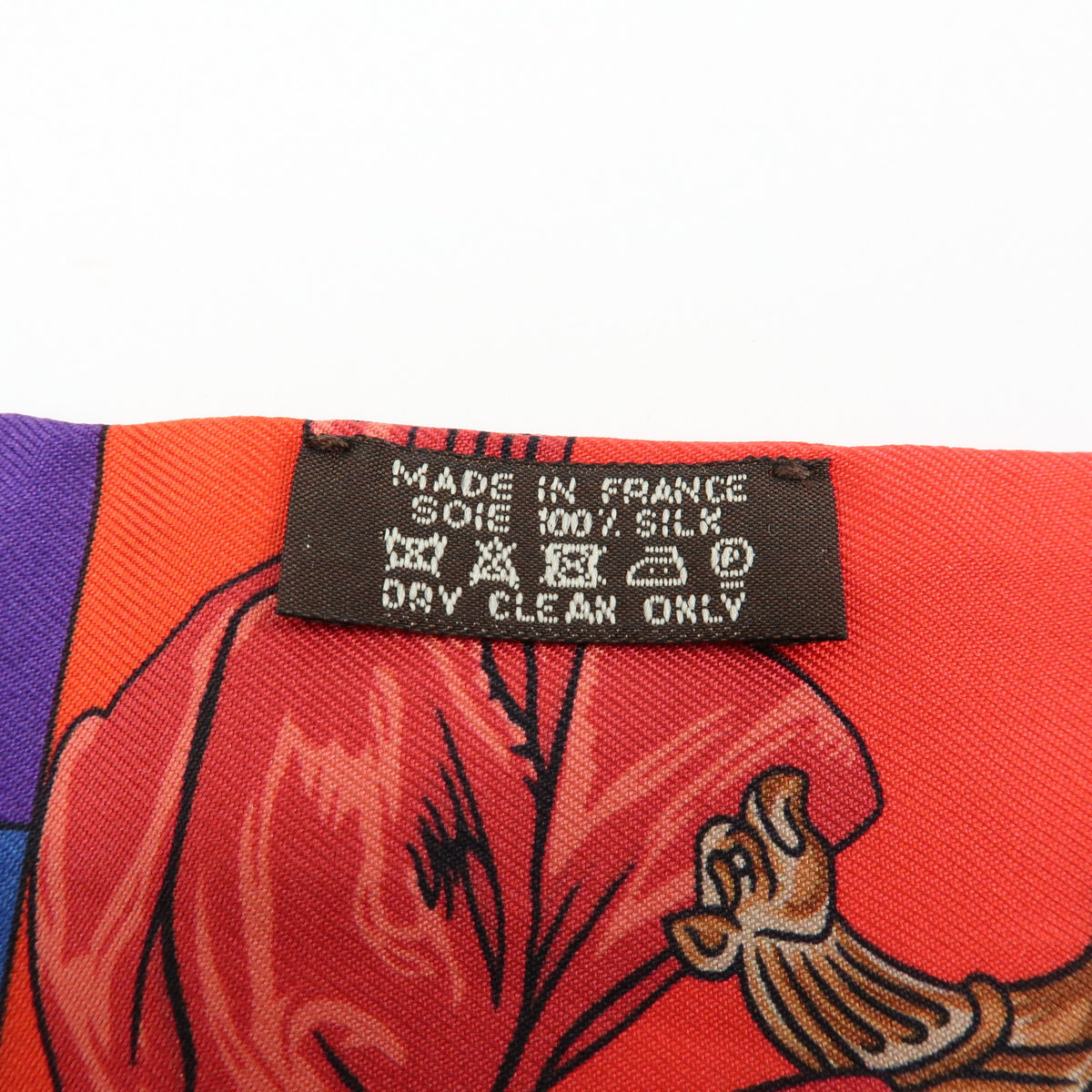 HERMES Twilly Silk 100% Scarf CAVALLERIA D ETRIERS Red Purple Blue