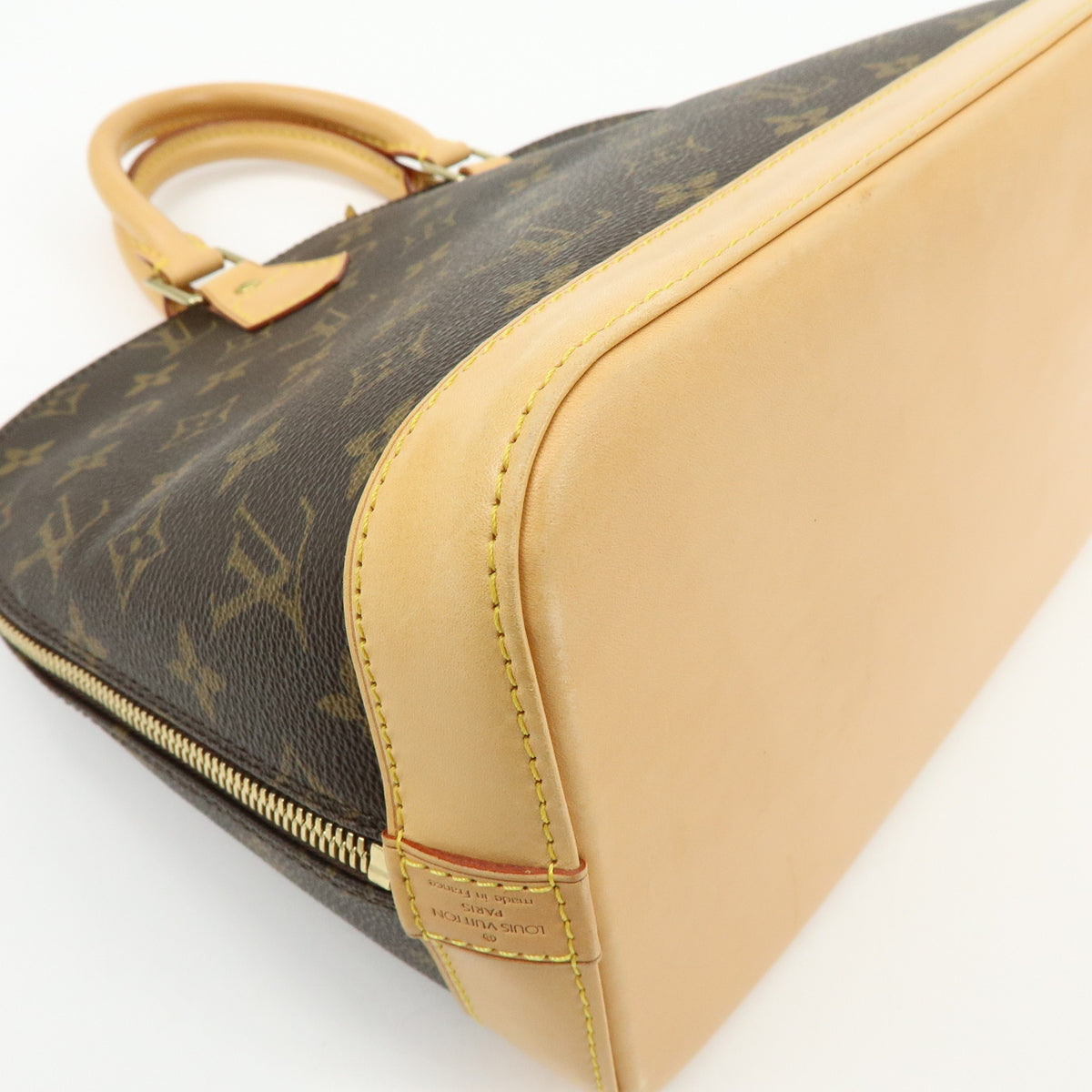 Louis Vuitton Monogram Alma Canvas Leather Hand Bag Brown M51130