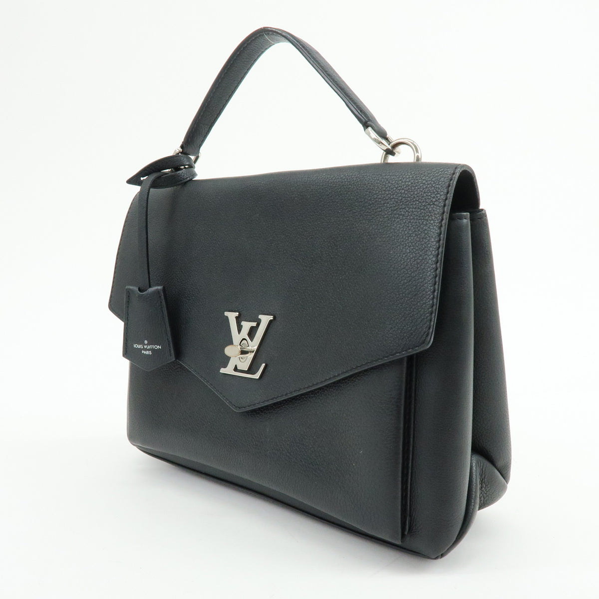 Louis Vuitton My Lockme Satchel Grained Calf Skin Hand Bag Noir M54849