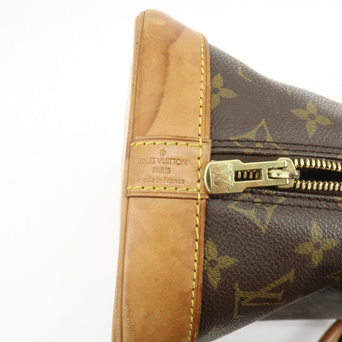 Louis Vuitton Monogram Alma Canvas Leather Hand Bag Brown M51130