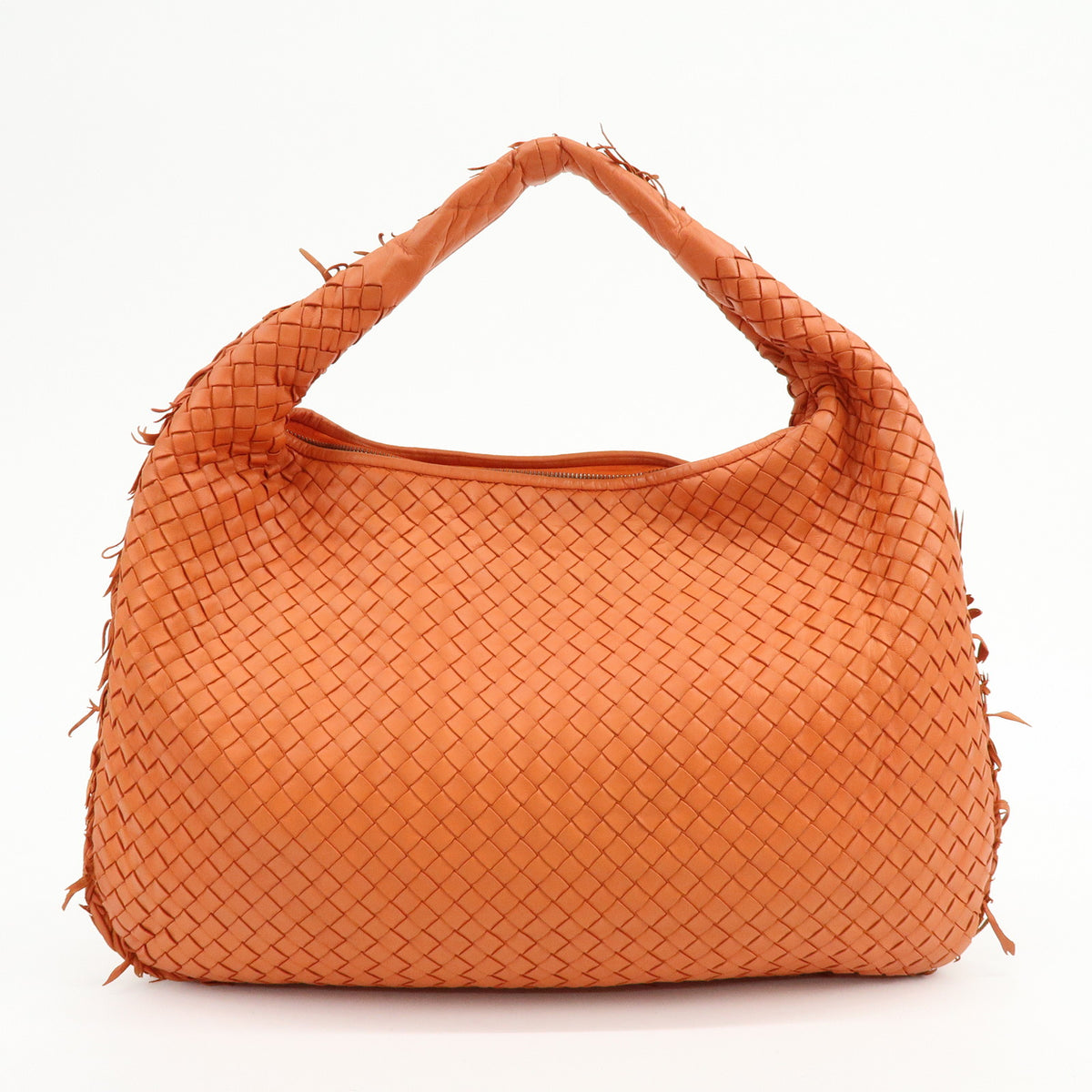 BOTTEGA VENETA Hobo Intrecciato Nappa Leather Shoulder Bag Orange V00AK
