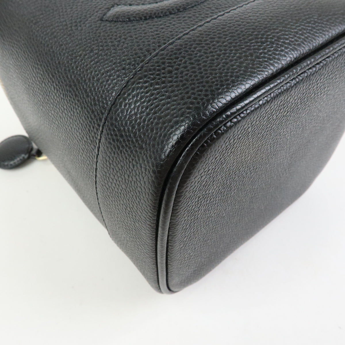 CHANEL COCO Mark Caviarskin Vanity Bag Hand Bag Black A01998