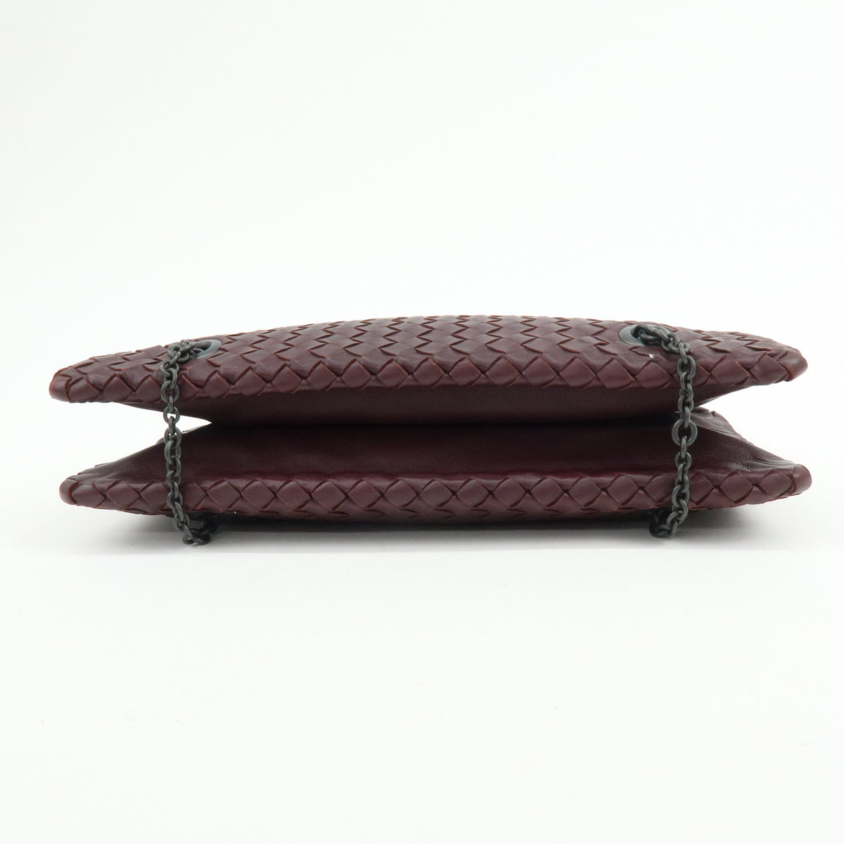 BOTTEGA VENETA intrecciato Leather Shoulder Bag Bordeaux Wine Red