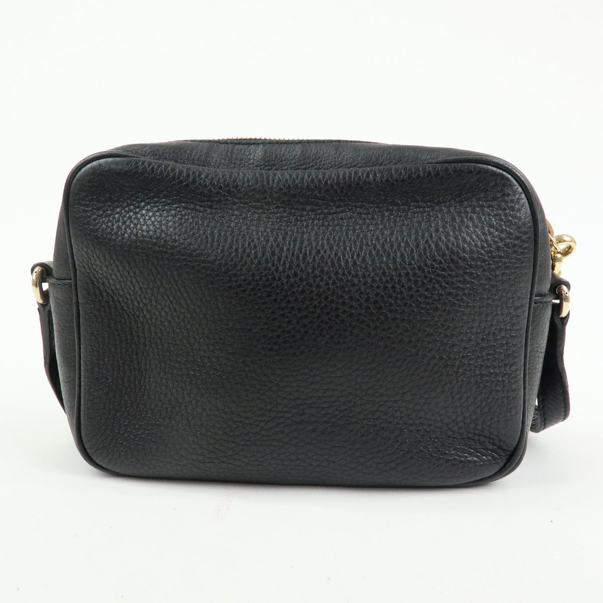 GUCCI Interlocking G SOHO Leather Shoulder Bag Fringe Black 308364