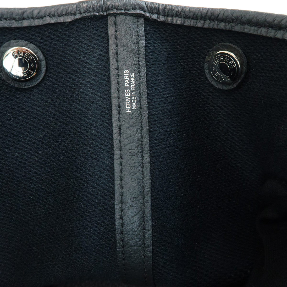 HERMES Garden Party PM Toile Twill H Tote BagT Stamped Ecru Black