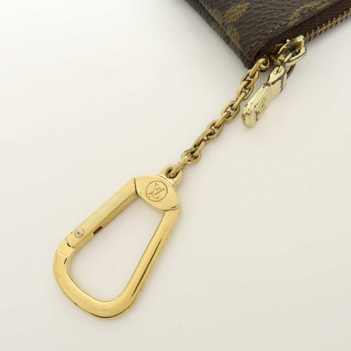 Louis Vuitton Monogram Pochette Cles Coin Case Key Case Brown M62650