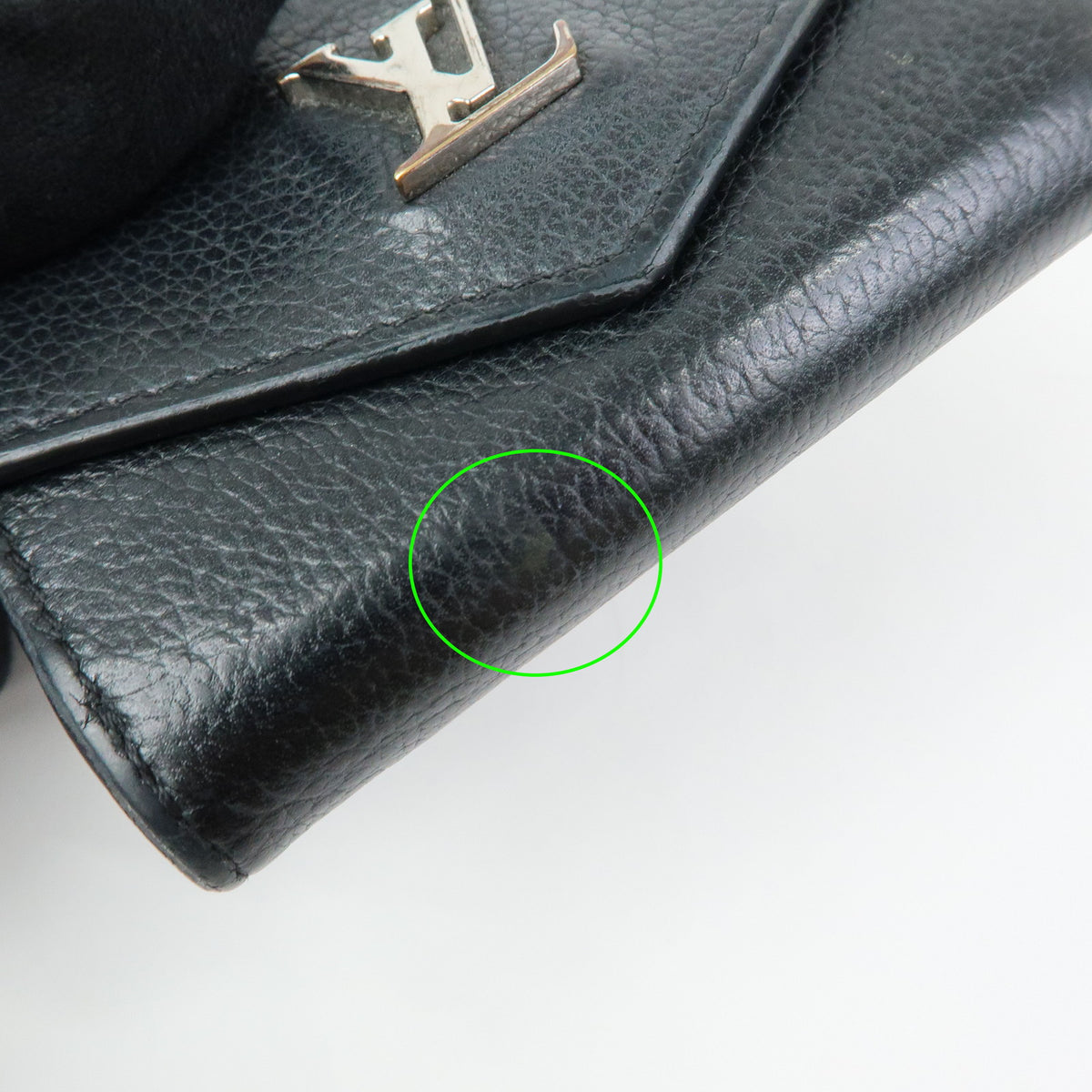 Louis Vuitton Logo Portefeuille Lock Mini Compact Wallet Noir M63921