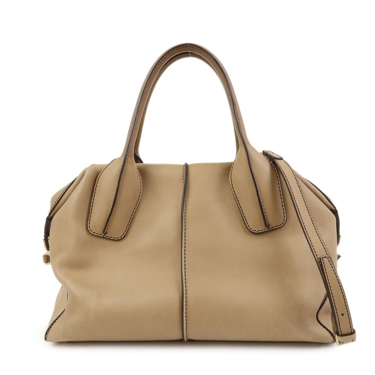 TOD'S  D Styling Leather 2Way Bag Hand Bag Shoulder Bag Beige