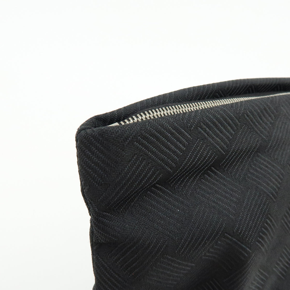 BOTTEGA VENETA Intorecciato Nylon Clutch Bag Flat Pouch Black