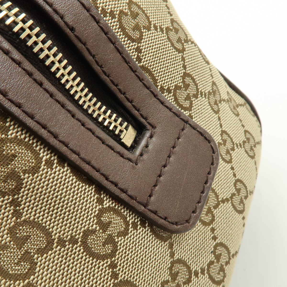 GUCCI Sherry GG Canvas Leather 2Way Bag Boston Bag Hand Bag 269876