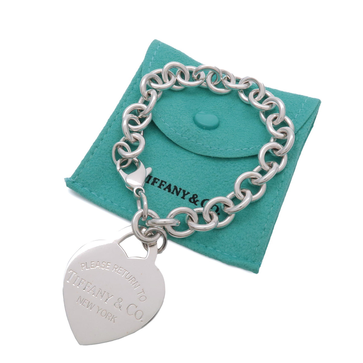 Tiffany & Co Heart Tag Chain Bracelet Large SV925 Silver