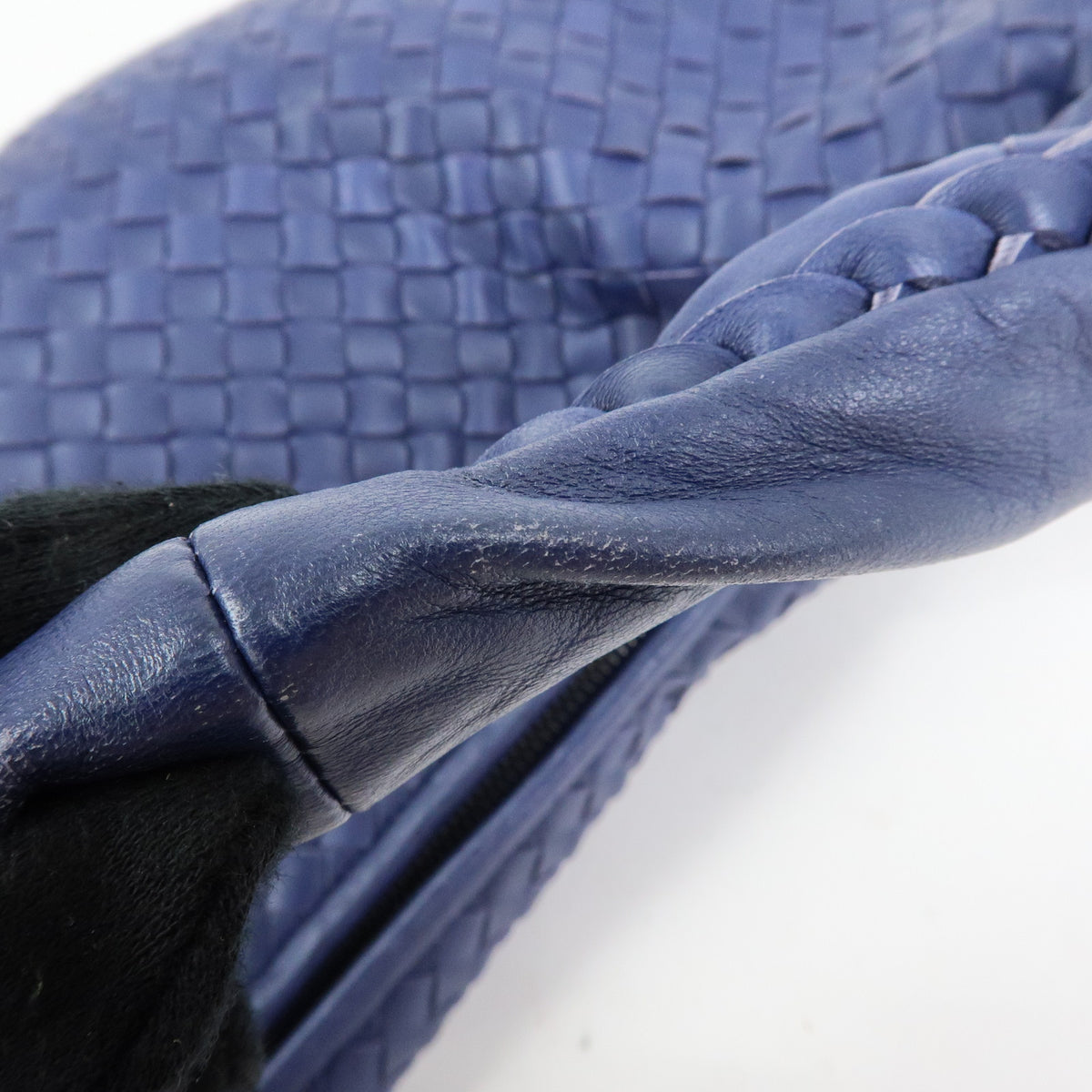 BOTTEGA VENETA Intrecciato Hobo Leather Shoulder Bag Hand Bag Navy