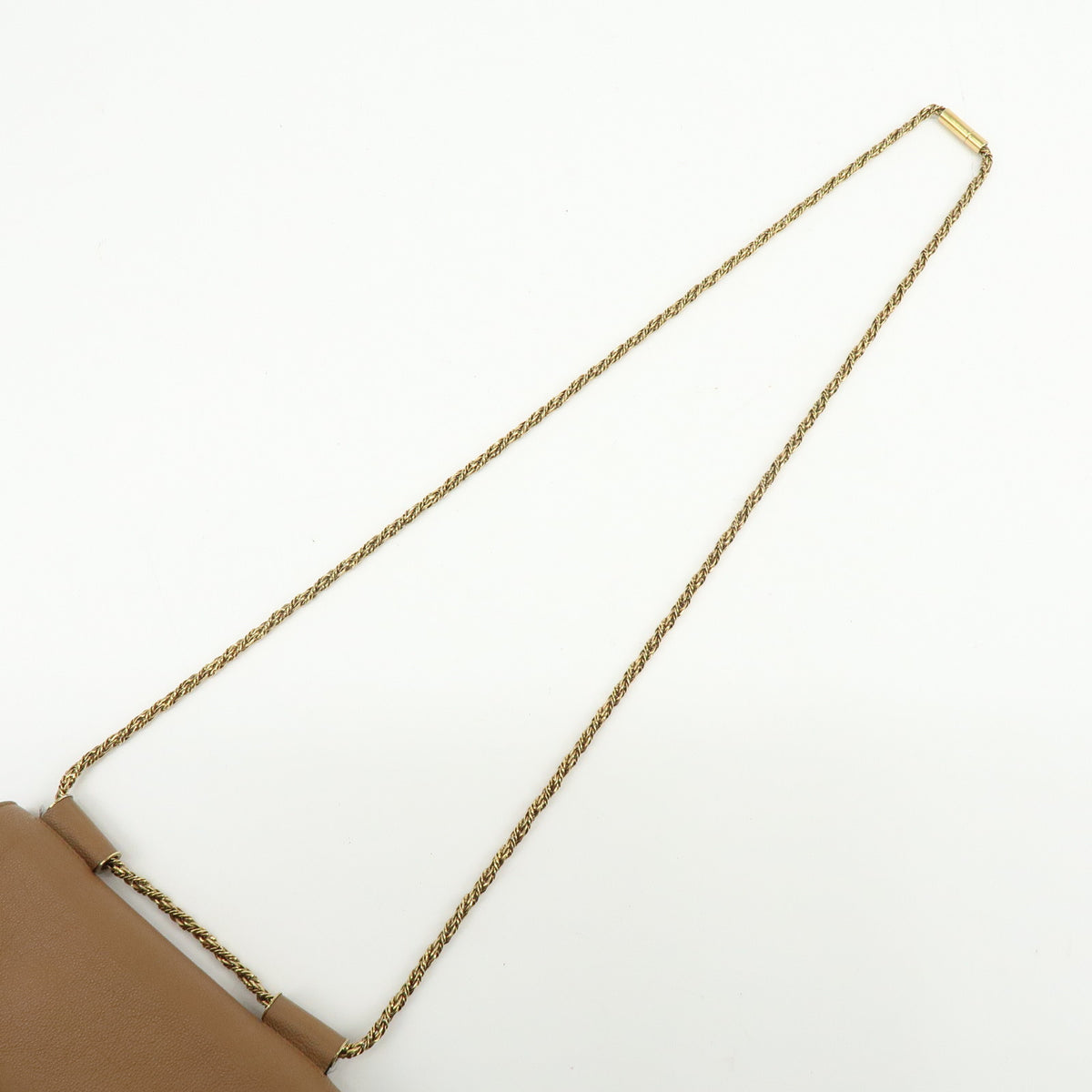 Chloe Elsie Leather Chain Shoulder Bag Crossbody Bag Brown Camel
