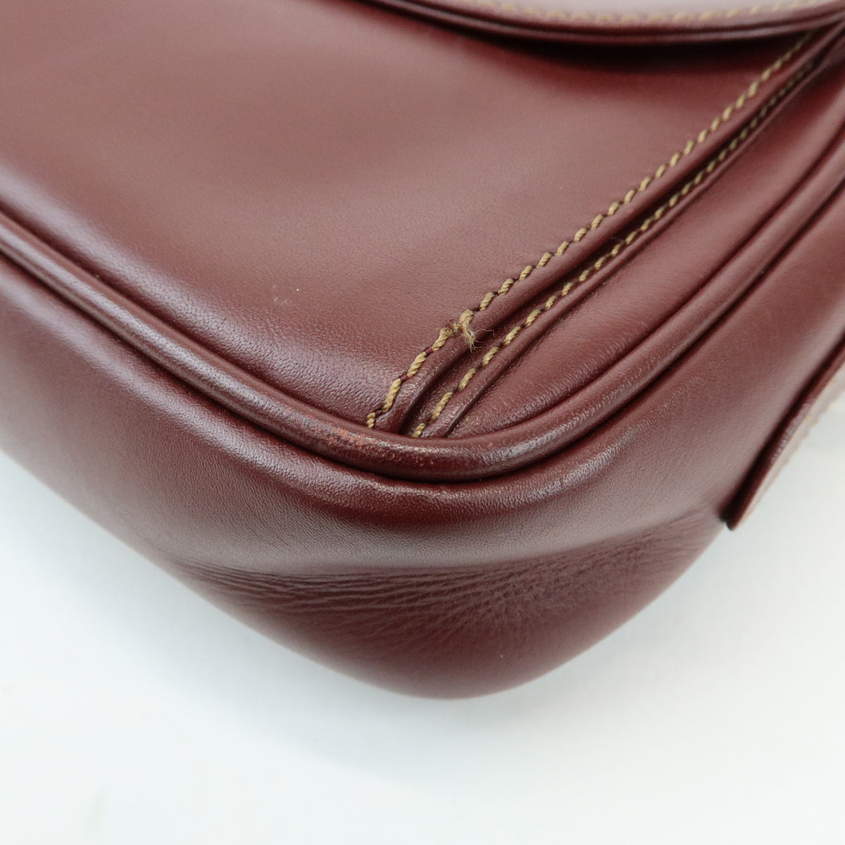 Cartier Must de Cartier Leather Shoulder Bag Bordeaux Wine Red