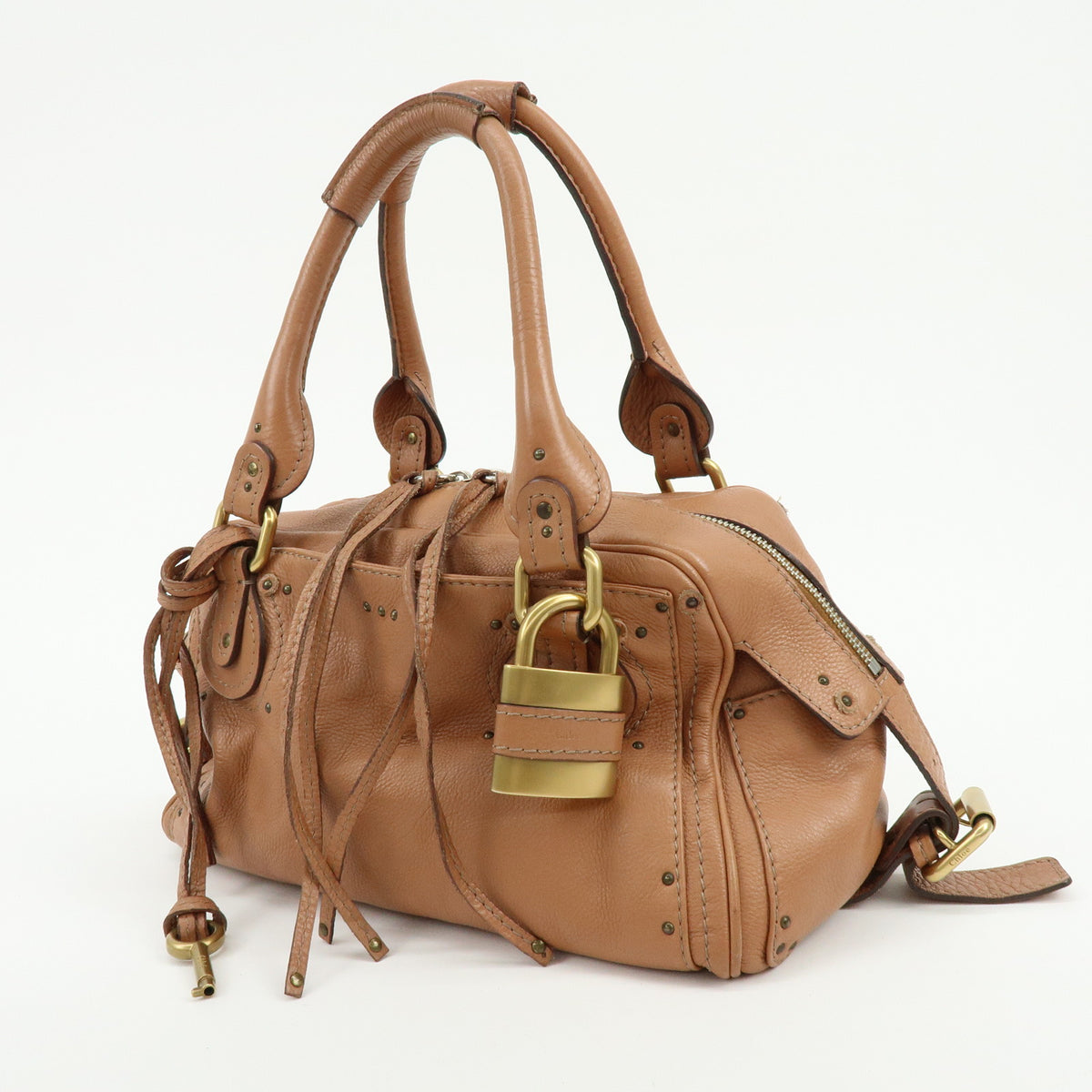 Chloe Paddington Leather Hand Bag Shoulder Bag Brown