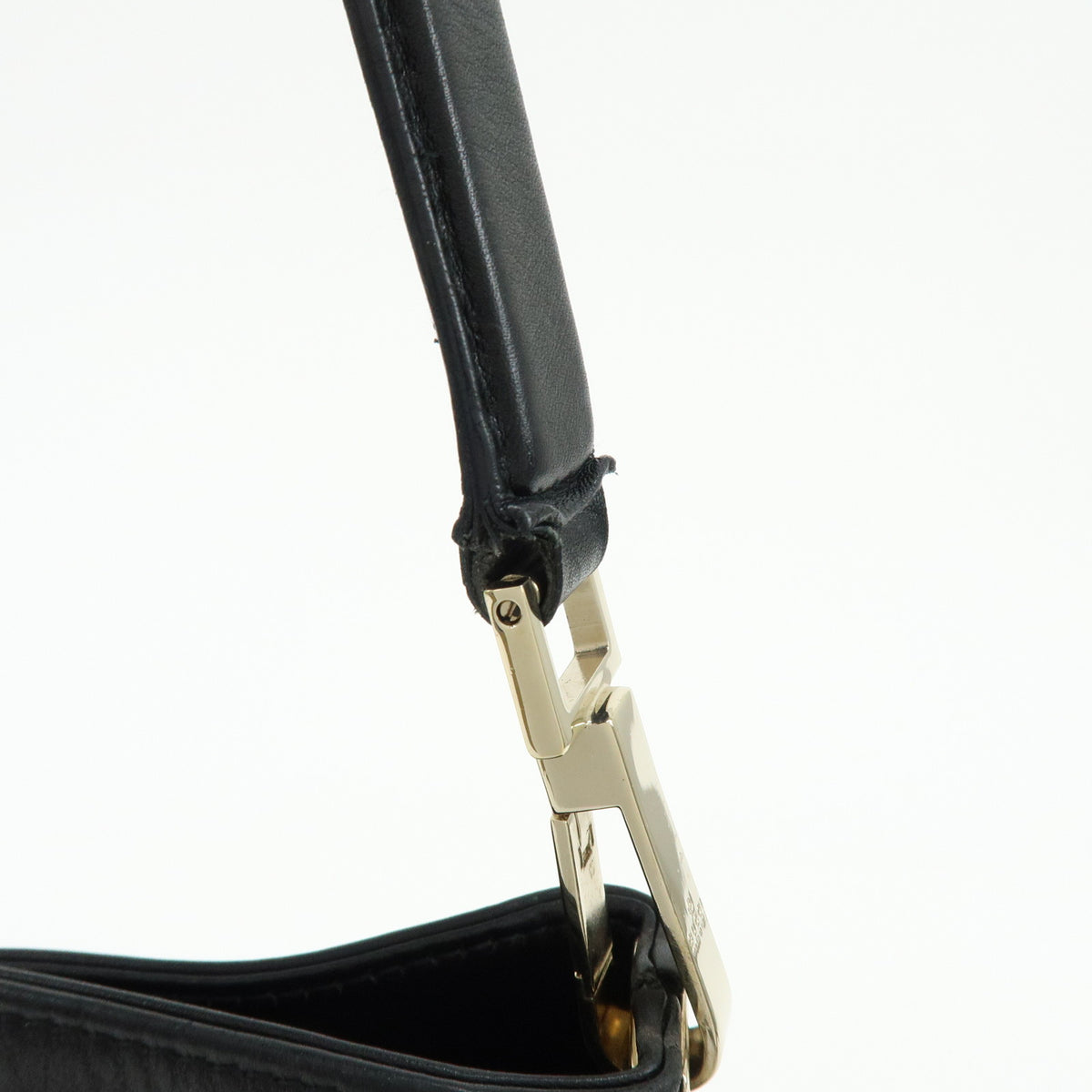 GUCCI GG Canvas Leather Shoulder Bag Hand Bag Black 33900