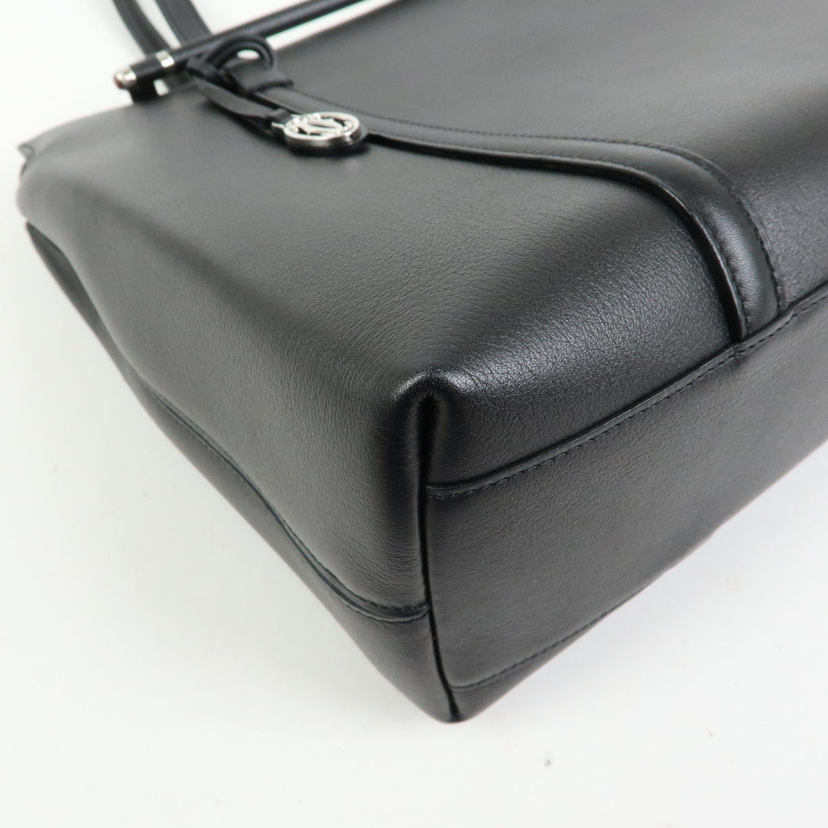 Cartier Cabochon Leather Tote Bag Shoulder Bag Hand Bag Black