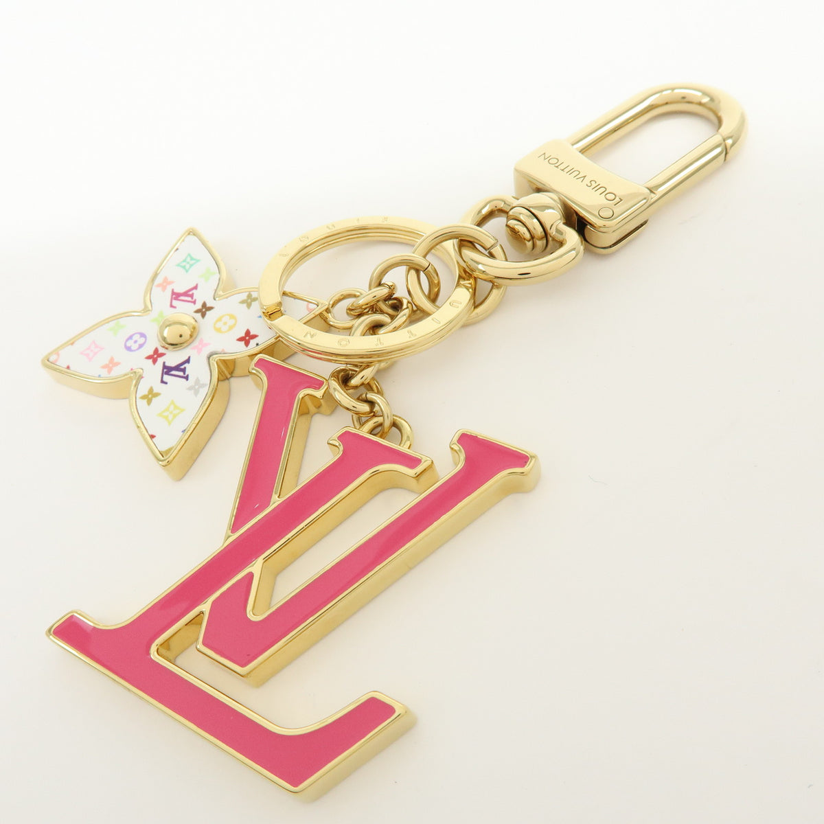 Louis Vuitton Monogram Multicolor Iconic Key Chain Fuchsia M02466