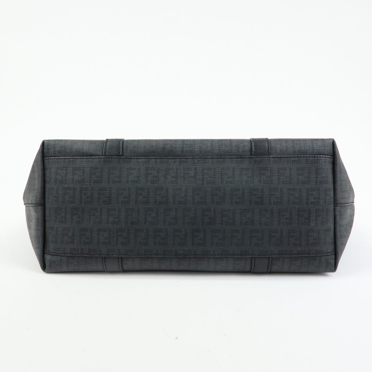 FENDI Zucchino PVC Leather Tote Bag Shoulder Bag Black 8BH215