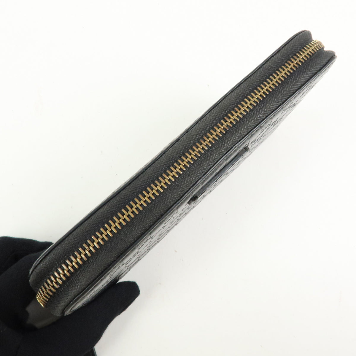 GUCCI Microguccissima Leather Zippy Long Wallet Black 449391