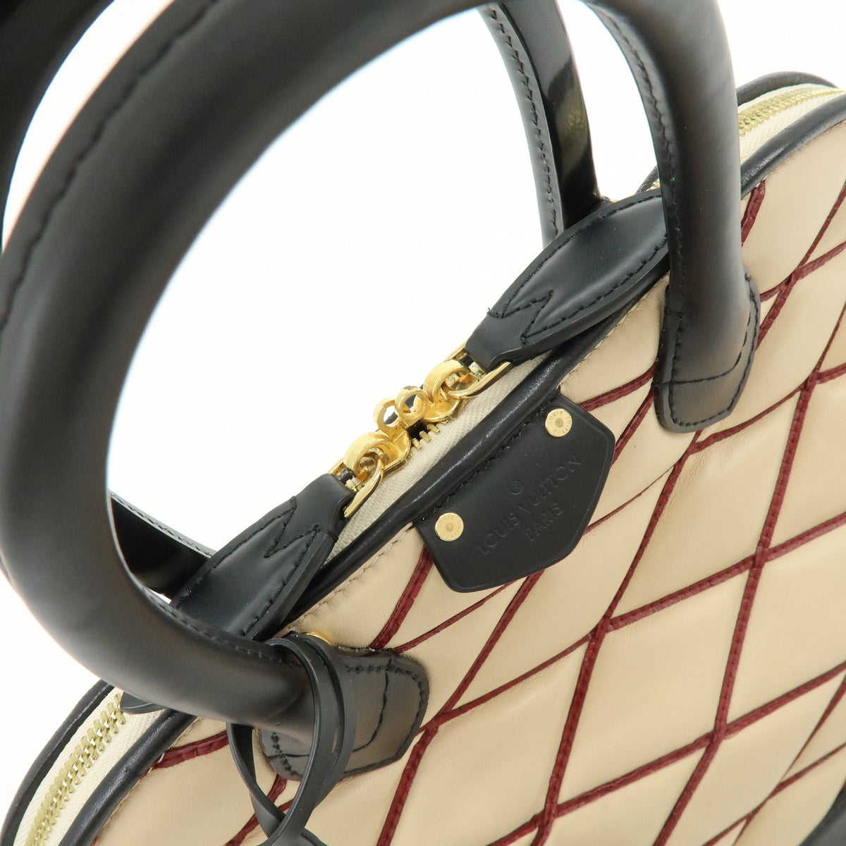 Louis Vuitton Malletage Alma PM 2Way Hand Shoulder Bag Natural M50001
