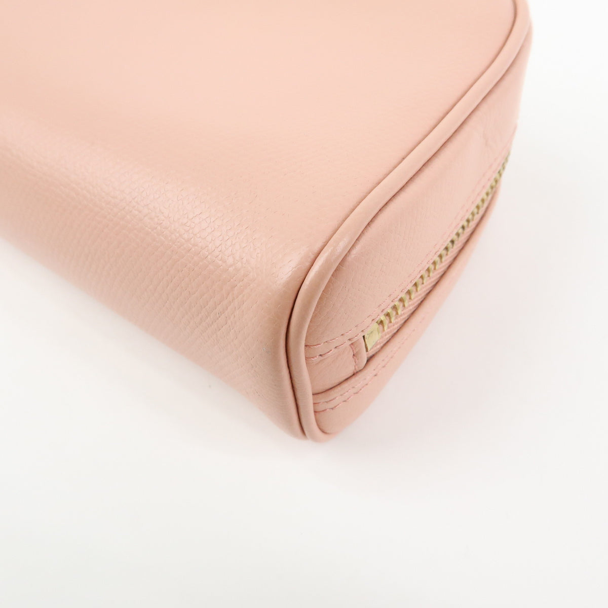 CHANEL COCO Button COCO Mark Leather Cosmetic Pouch Pink A20913