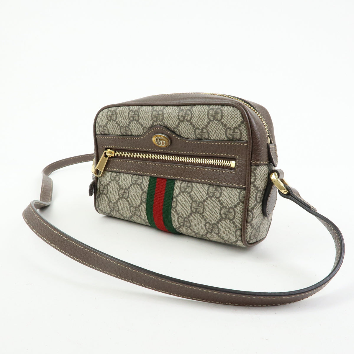 GUCCI Ophidia Sherry Double G GG Supreme Leather Shoulder Bag 517350