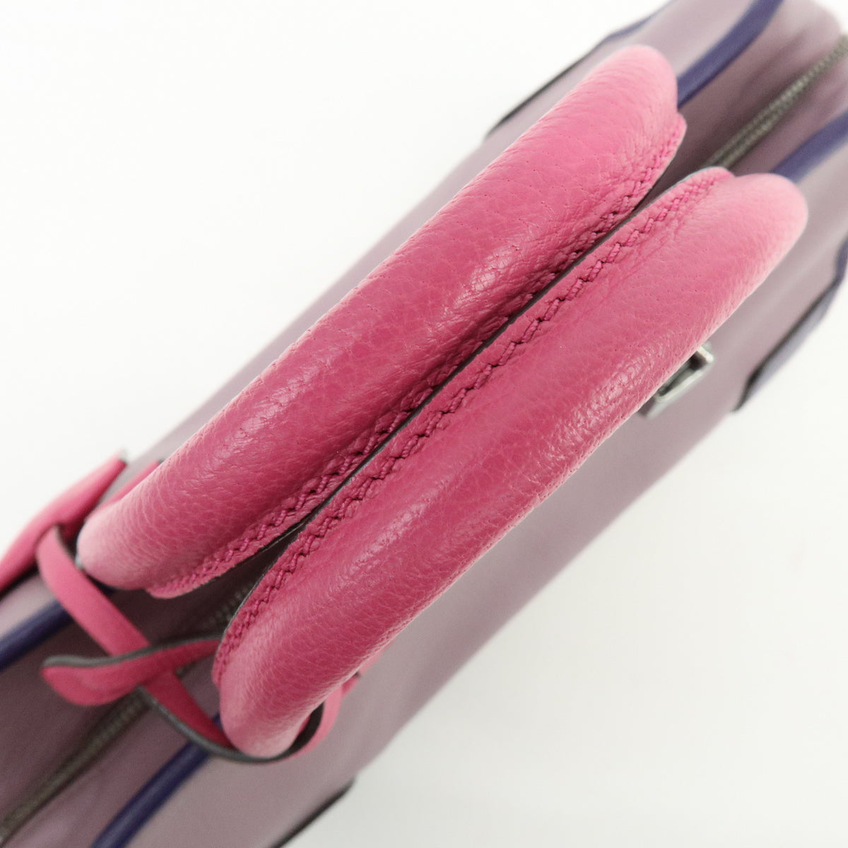 LOEWE Anagram Amazona 28 Leather Hand Bag Tote Bag Purple Pink