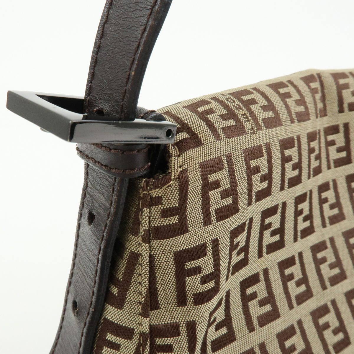 FENDI Mamma Baguette Zucchino Jaquard Leather Shoulder Bag 8BR001