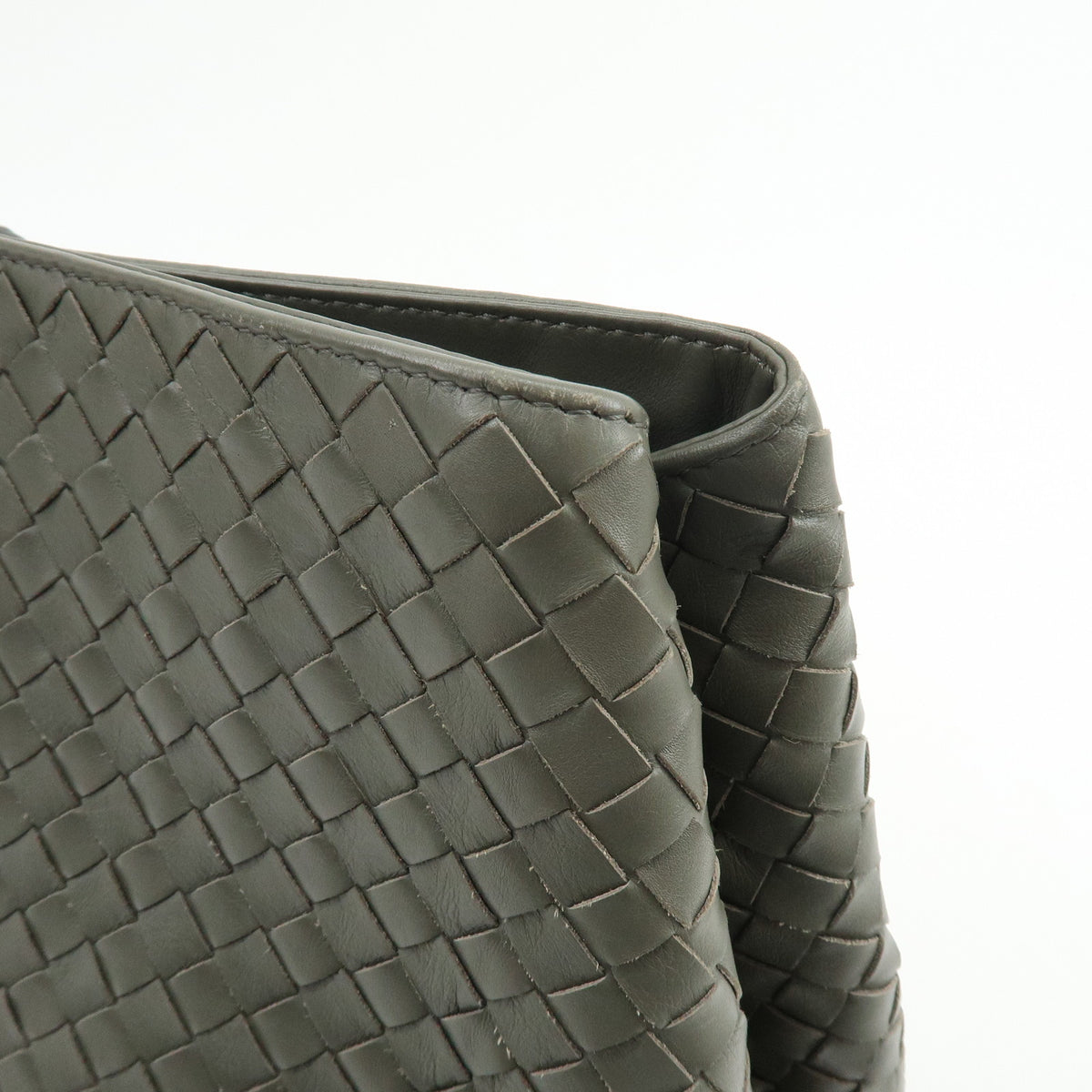 BOTTEGA VENETA Intrecciato Leather Tote Bag Hand Bag  Grey 189632