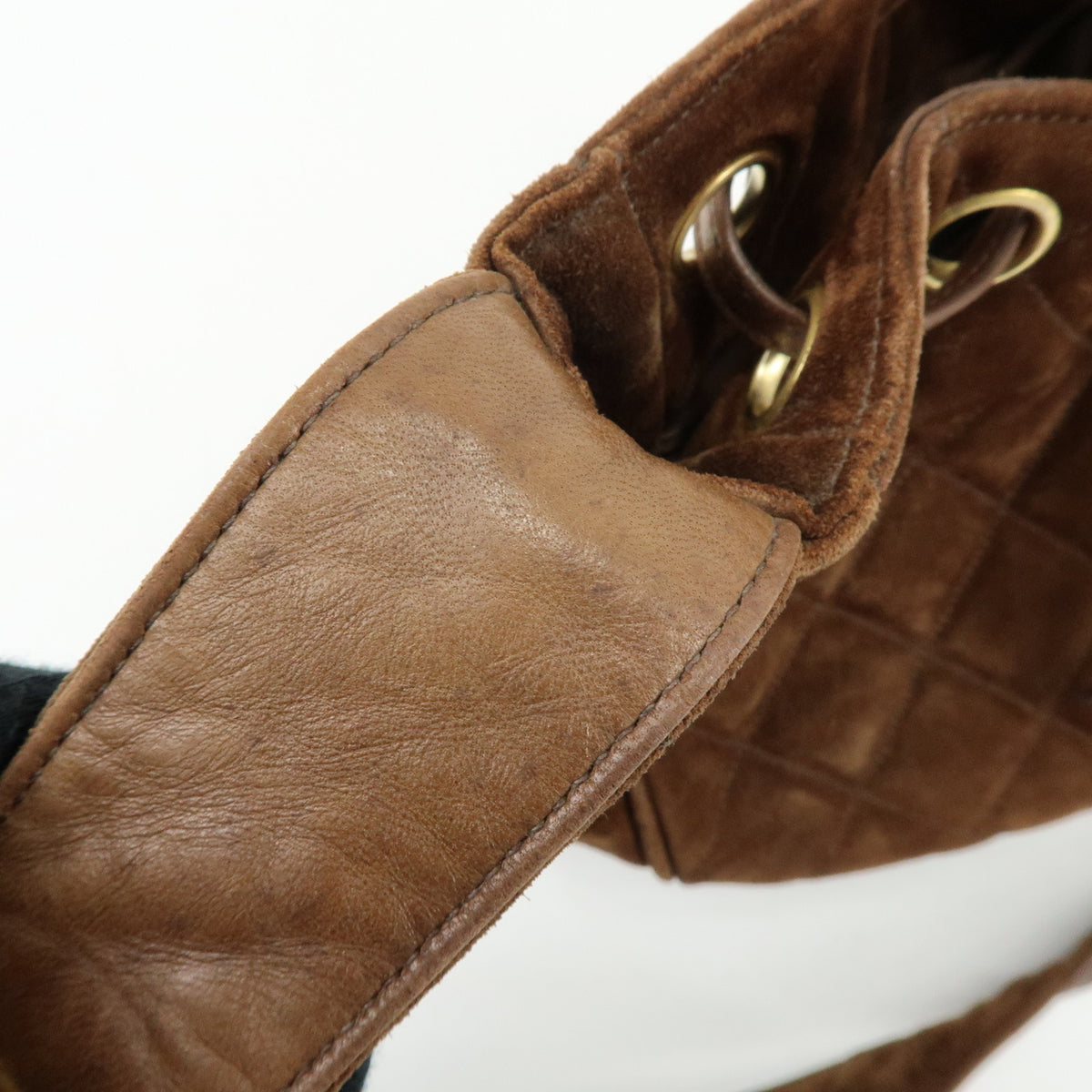 CHANEL Matelasse Suede Leather Shoulder Bag Crossbody Bag Brown