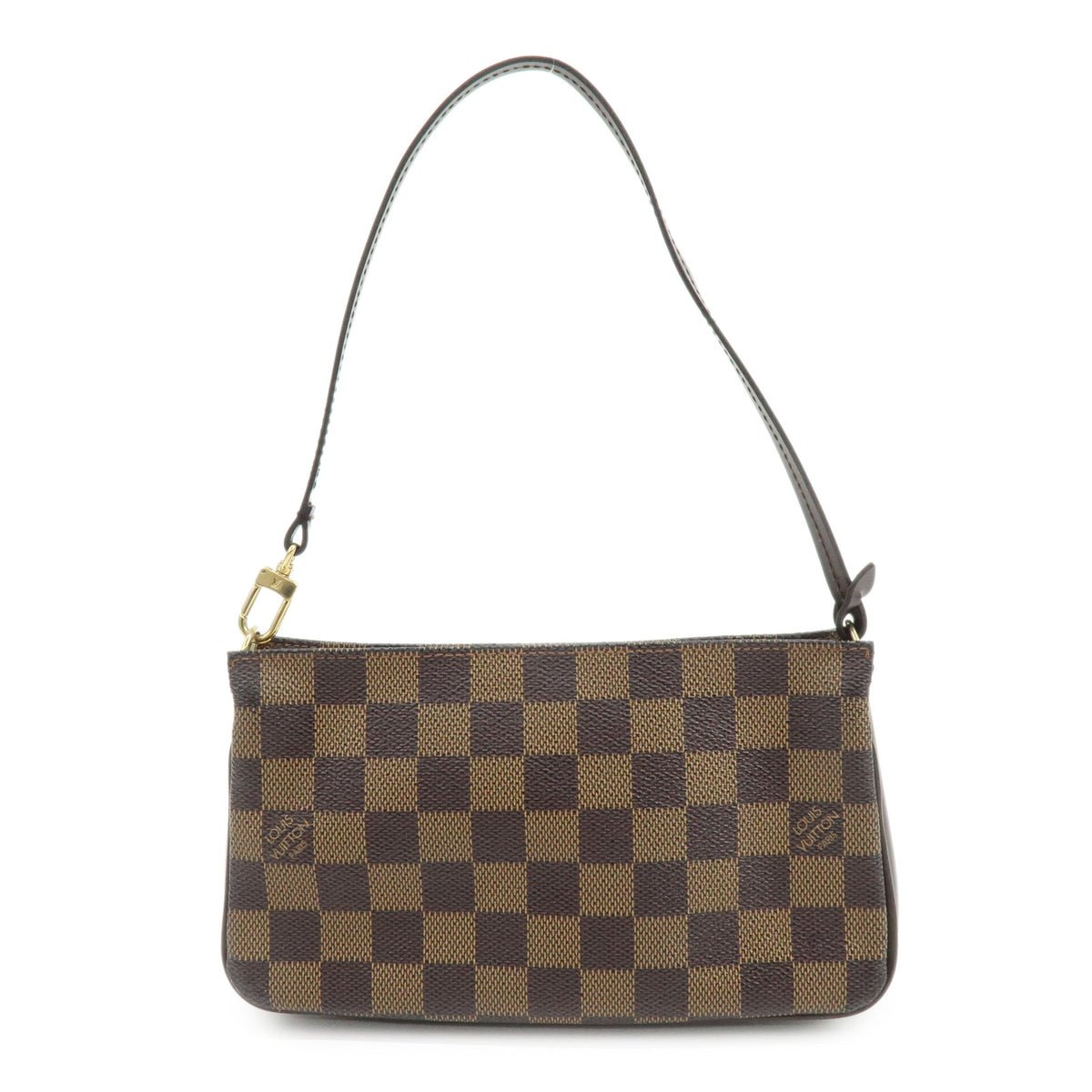Louis Vuitton Damier Ebene Navona Leather Hand Bag Pouch Brown N51983