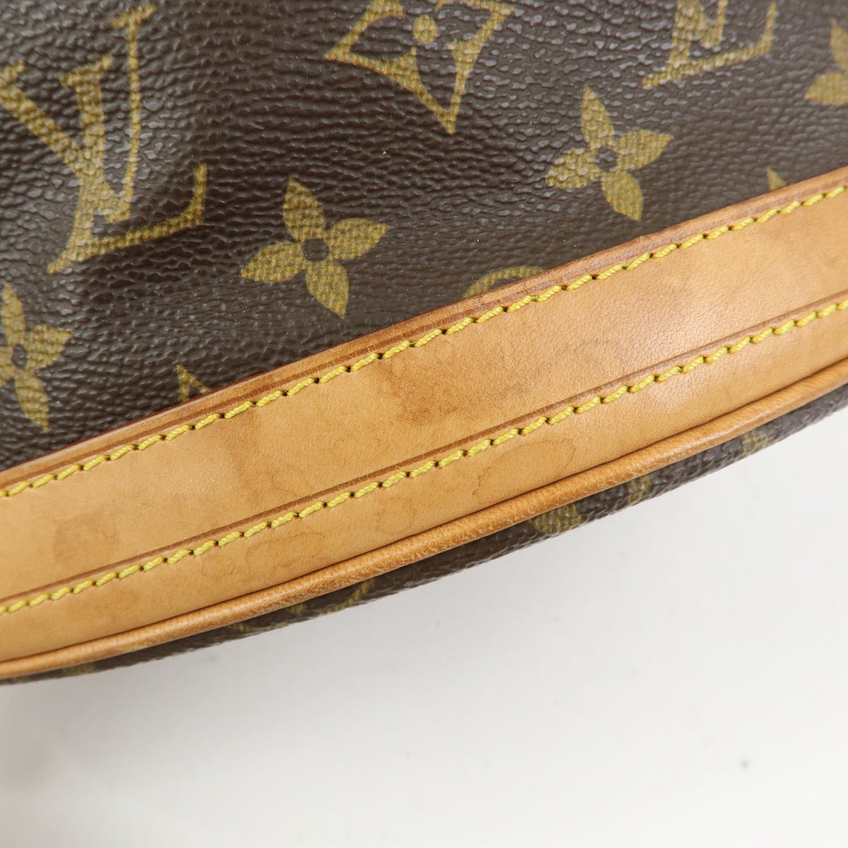 Louis Vuitton Monogram Canvas Leather Bucket PM Hand Bag Brown M42238