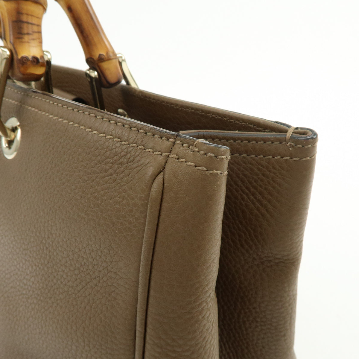 GUCCI Bamboo Shopper Medium Leather 2Way Bag Shoulder Bag 323660