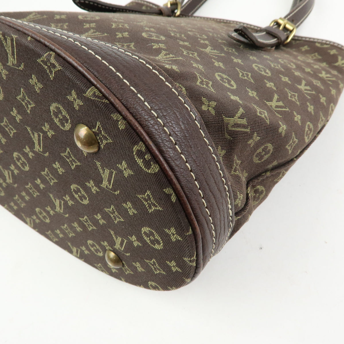 Louis Vuitton Monogram Mini Lin Bucket PM Canvas Tote Bag Ebene M95226