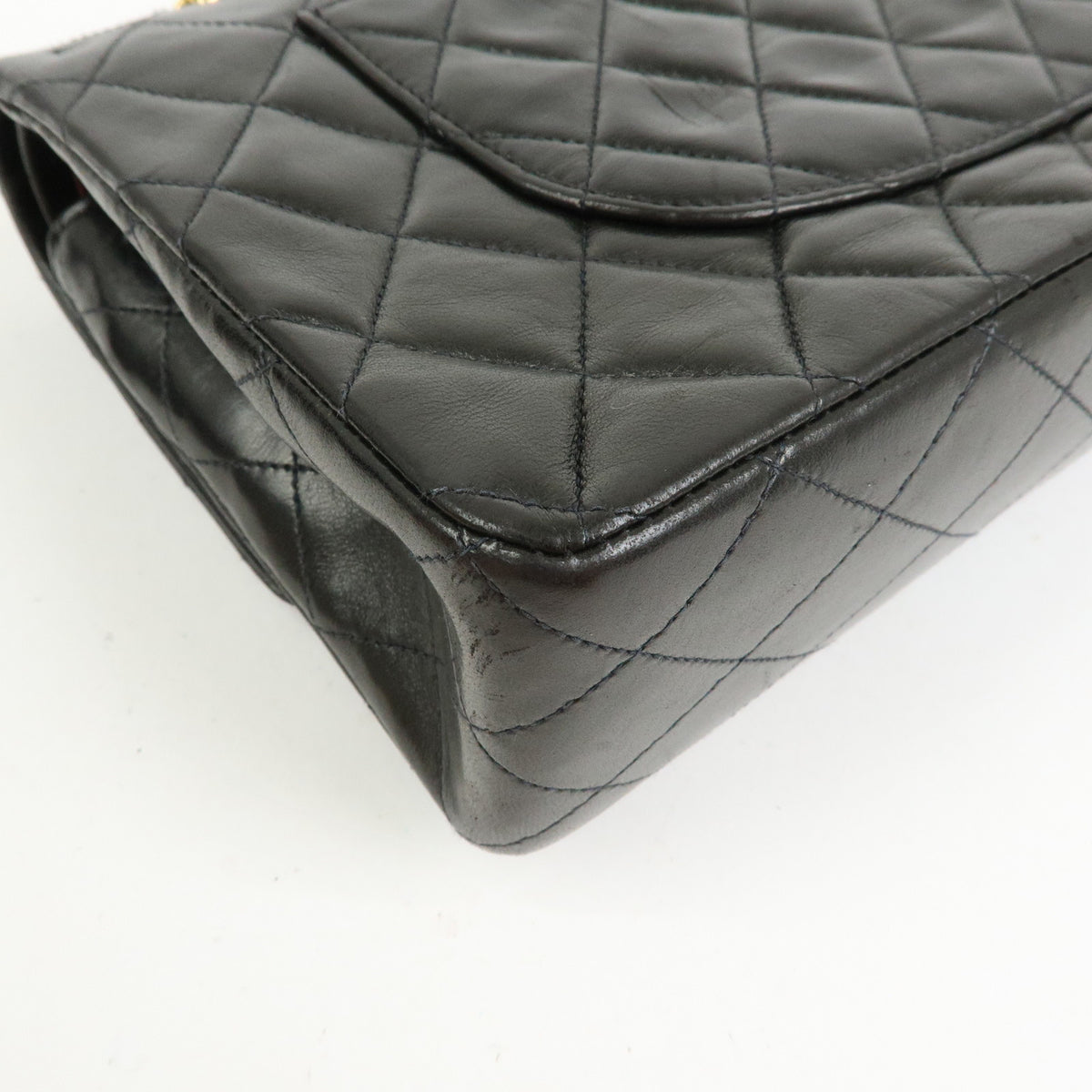 CHANEL Matelasse 25 Lamb Skin Double Flap Chain Shoulder Bag A01112