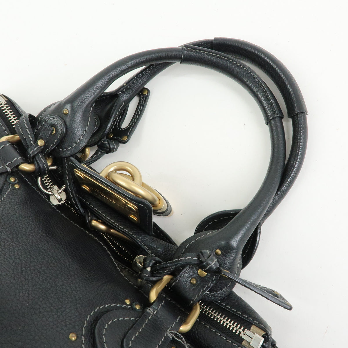 Chloe Paddington Leather Shoulder Bag Hand Bag Black