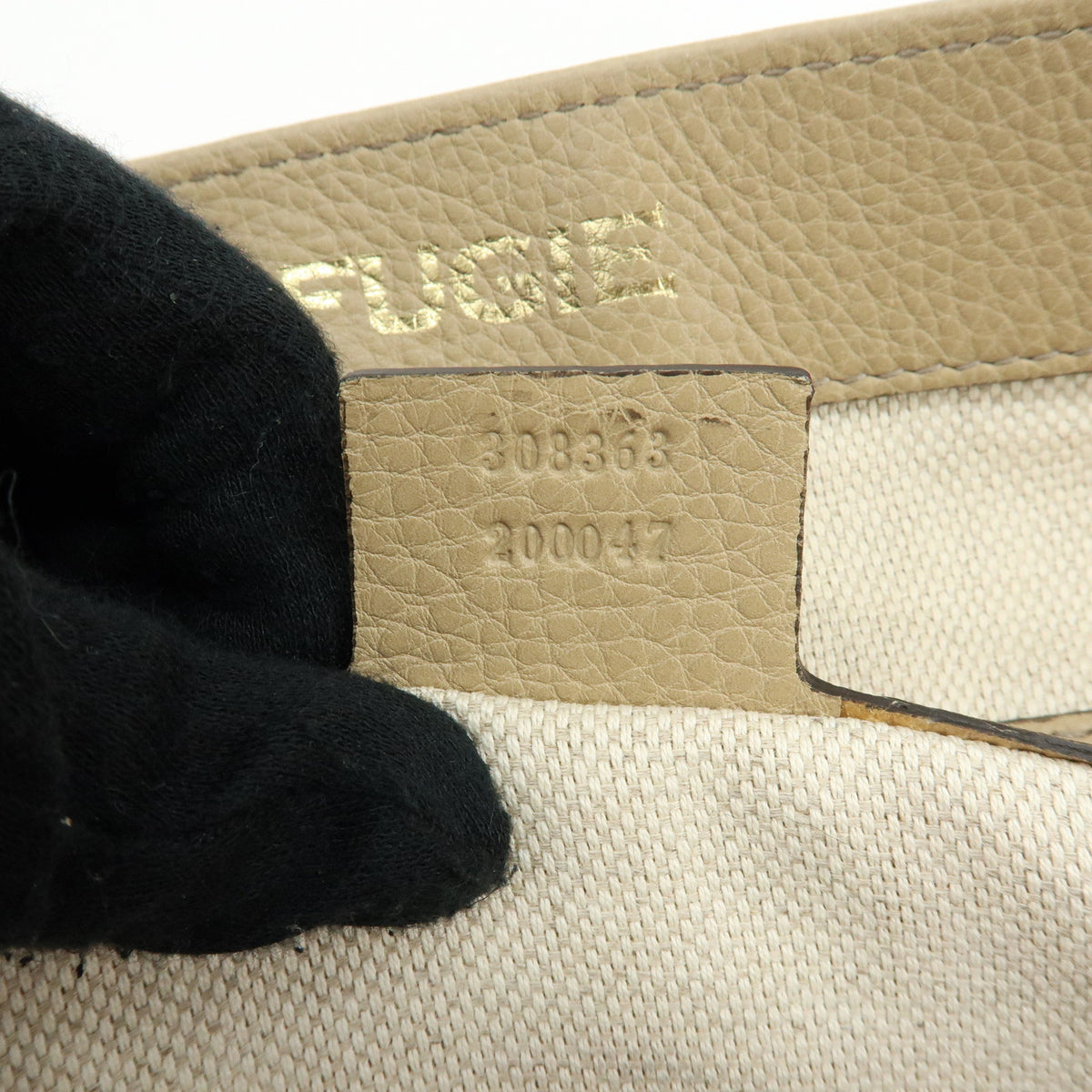 GUCCI SOHO Interlocking G Leather Shoulder Bag Hand Bag Beige 308363