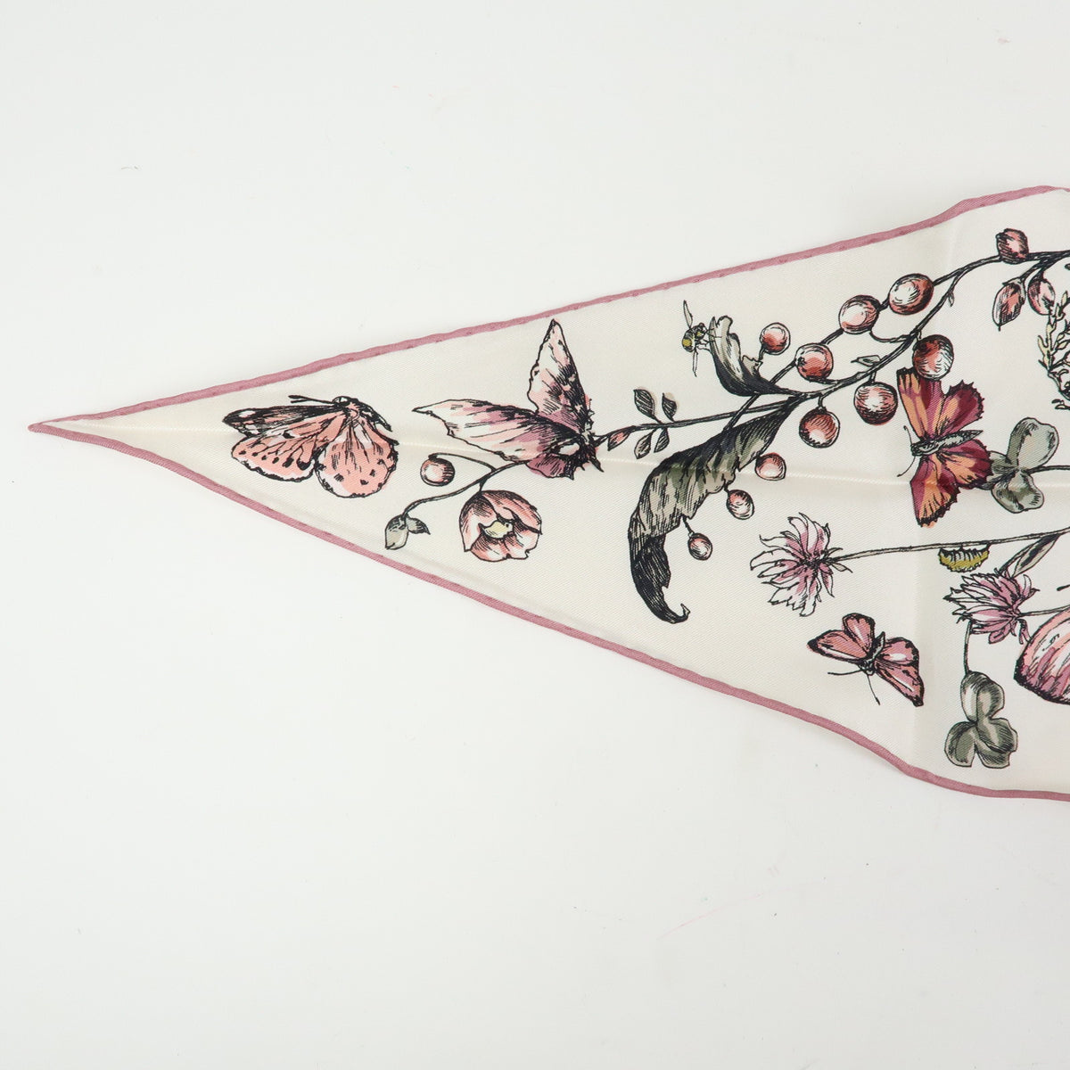 Christian Dior Silk 100% Diamond Shape Scarf Bandana Pink
