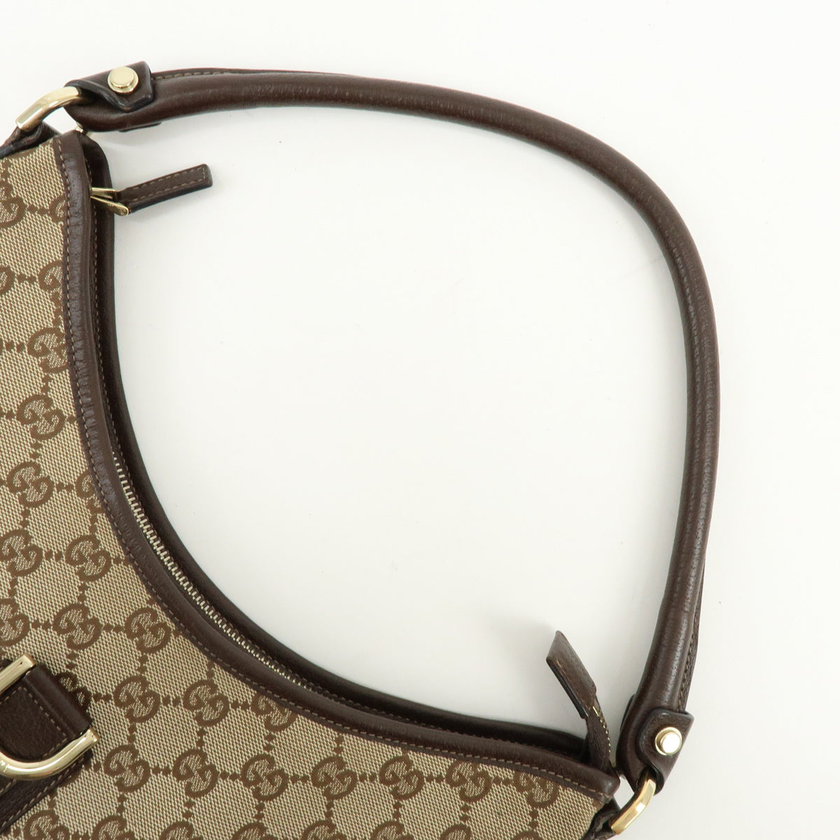 GUCCI Abbey GG Canvas Leather Shoulder Bag Hand Bag Beige Brown 130737