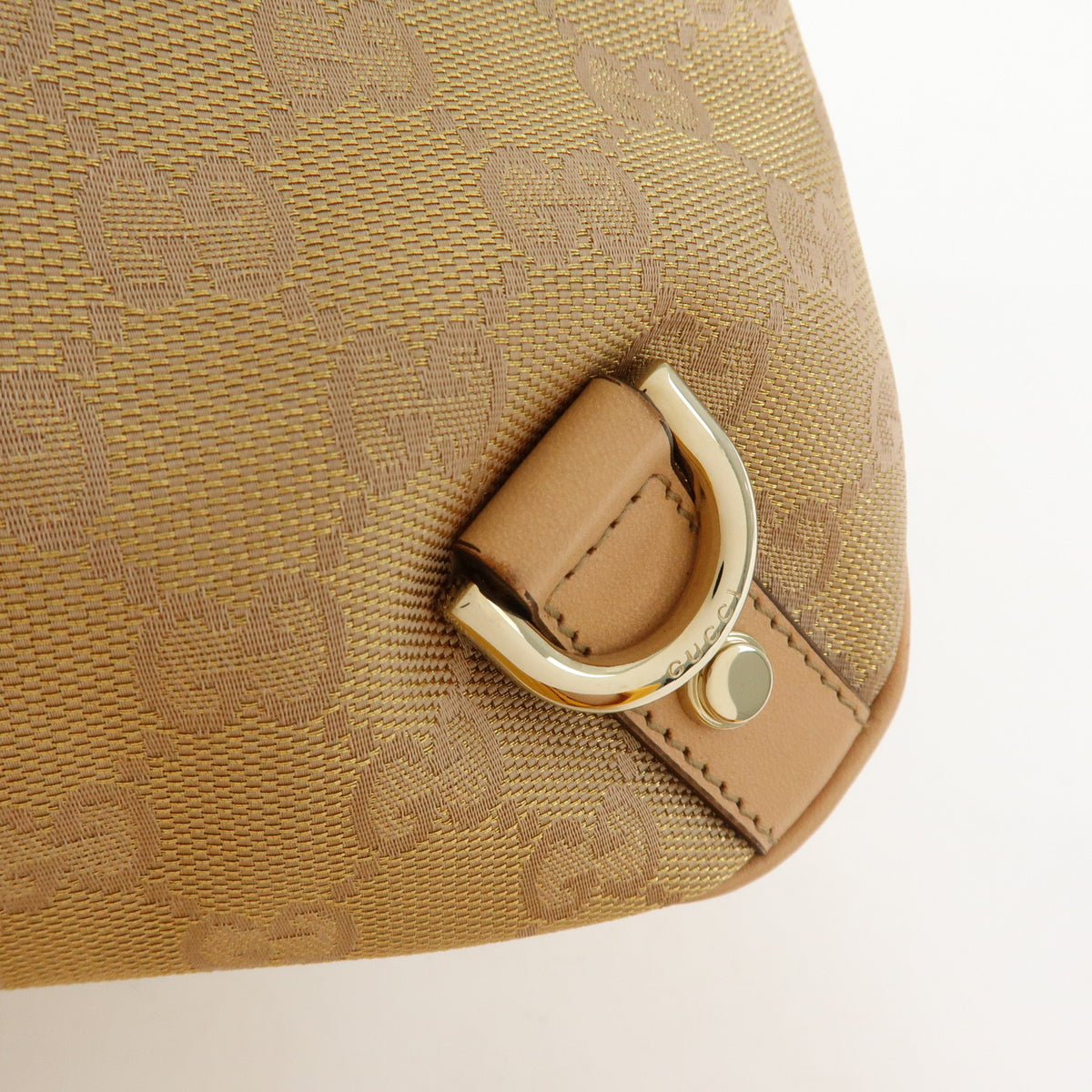 GUCCI Abbey Canvas Leather Shoulder Bag Hand Bag Pink Beige 130738