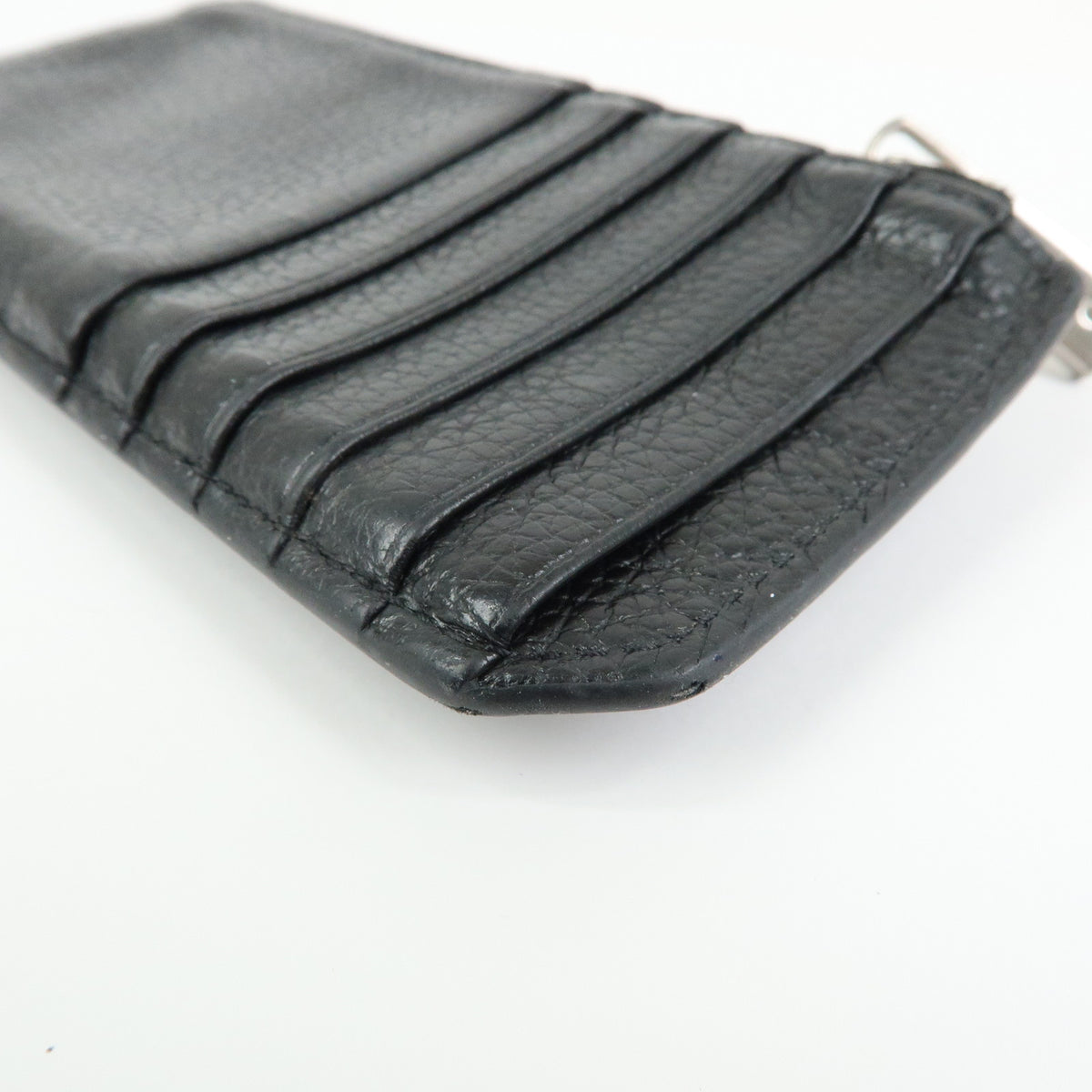 JIMMY CHOO Star Studs Leather Coin Case Card Case Black
