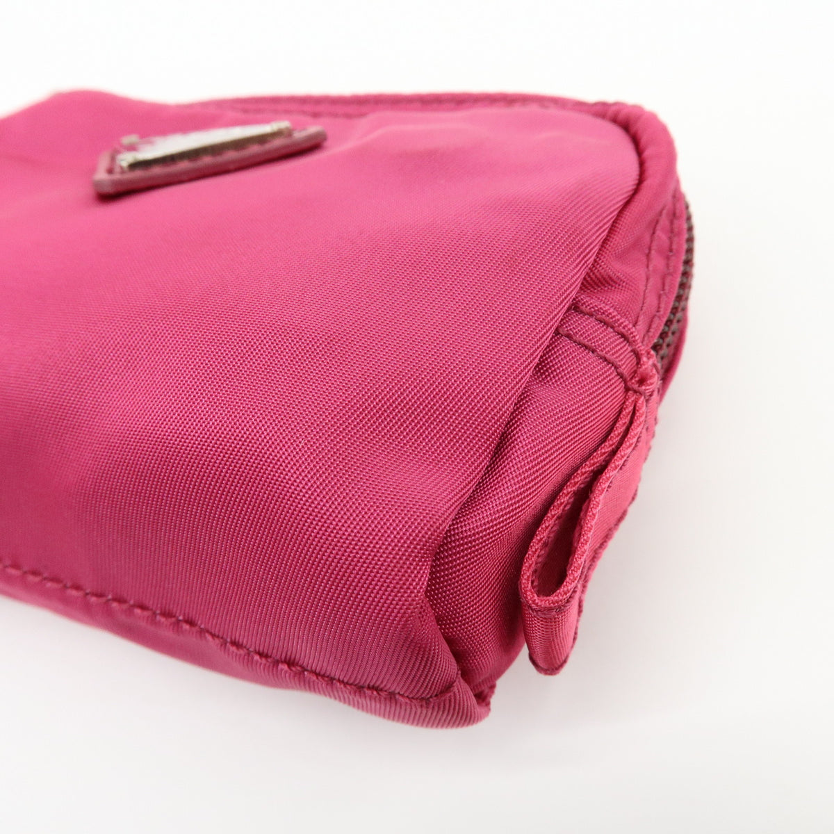 PRADA Triangle Logo Lot of 2 Nylon Pouch Cosmetic Case Purple Pink
