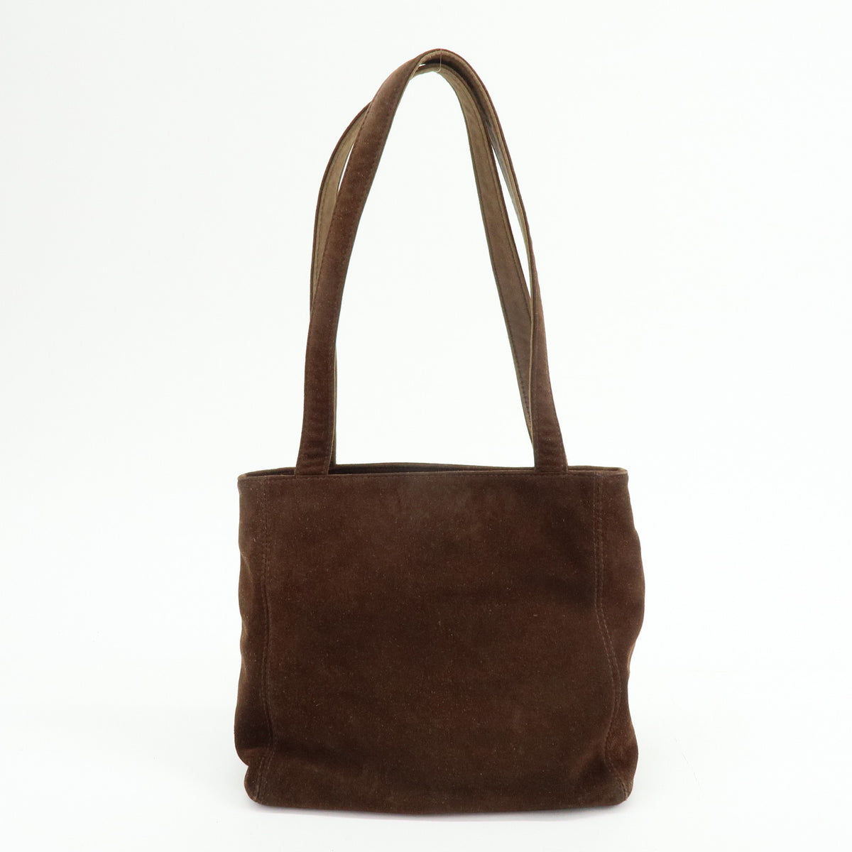 CHANEL COCO Mark Suede Tote Bag Shoulder Bag Brown