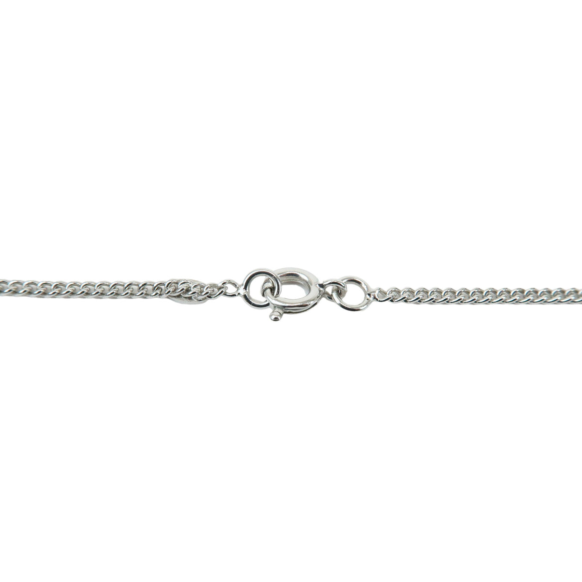 CHANEL COCO Mark Metal Necklace Silver Off White A26877