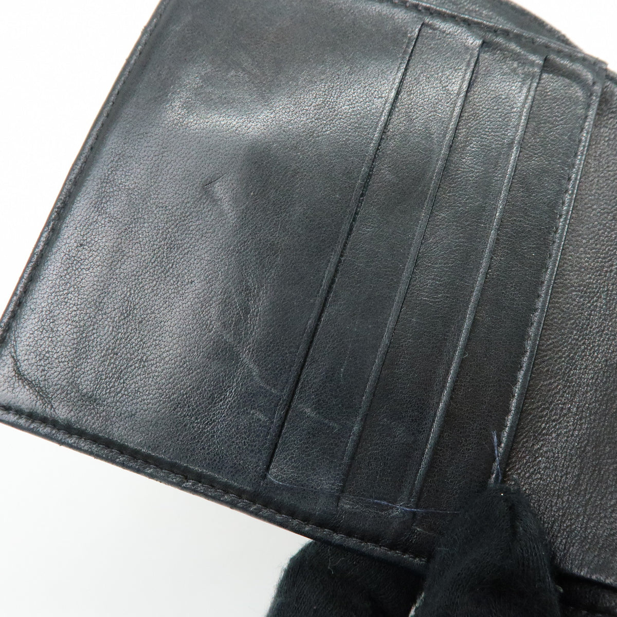 CHANEL COCO Mark Caviarskin Compact Wallet Black A13496