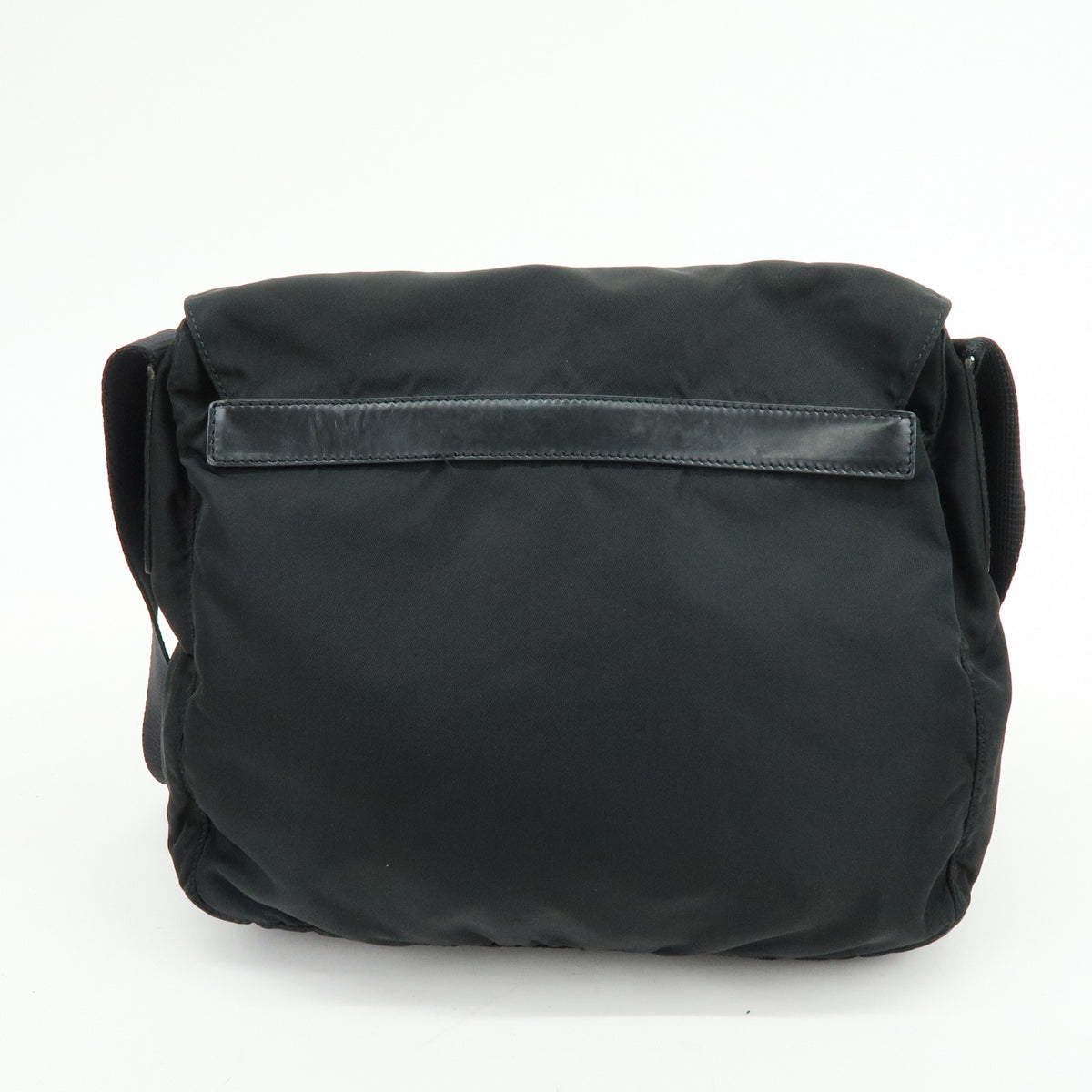 PRADA Triangle Logo Nylon Leather Shoulder Bag Crossbody Bag Black