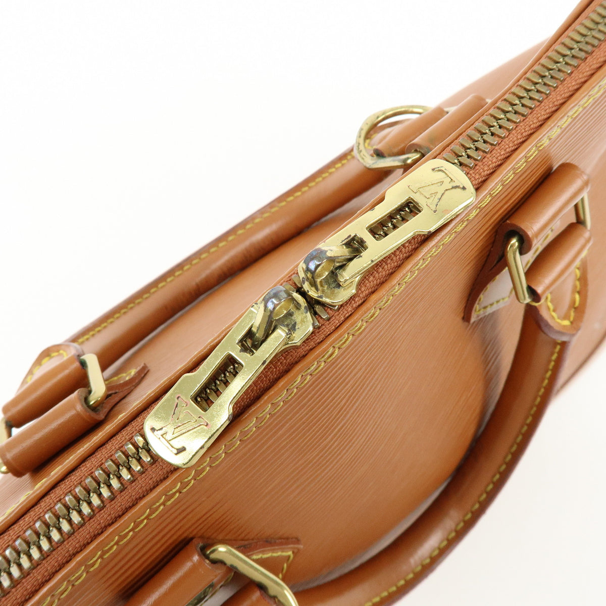 Louis Vuitton Epi Alma PM Hand Bag Zipang Gold M52148